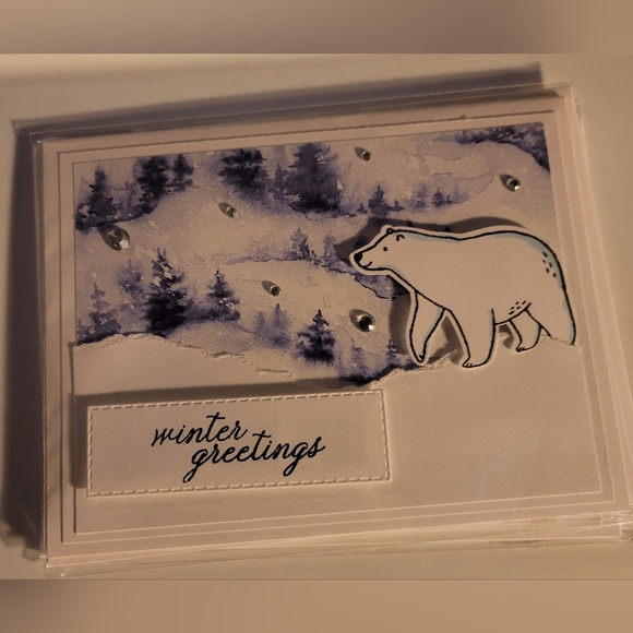 12 Hand Crafted Polar Bear Christmas Cards - Picture 5 of 6
